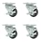 Service Caster Tool Box Caster Wheel Set 3.5'' Gray Polyurethane Swivel Casters, 4PK TOOL-SCC-20S3514-PPUB-TLB-4 - alternate 1